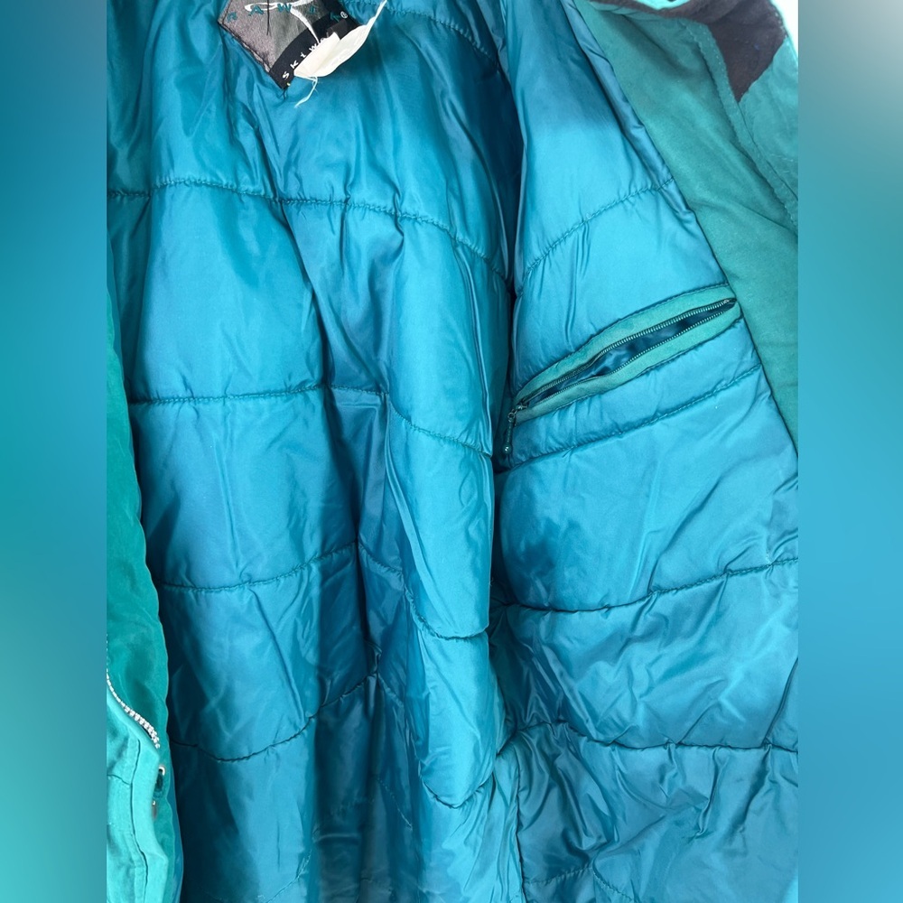 Rawik Skiwear vintage teal green snow ski jacket insulted hooded size L Large - Picture 7 of 11